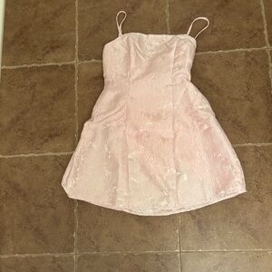 Lovely baby pink mini laced bow dress